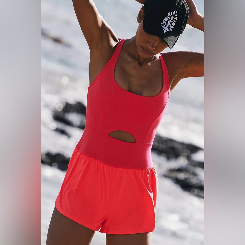 FP Hot Pink Movement Runsie Romper